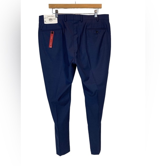 Calvin Klein Jerome Slim Fit 100% Wool Suit Pants Trousers - Blue -size 38W  30L - Picture 2 of 7